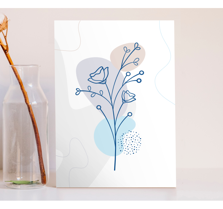 Tableau fleurs et plantes composition florale outline - TenStickers