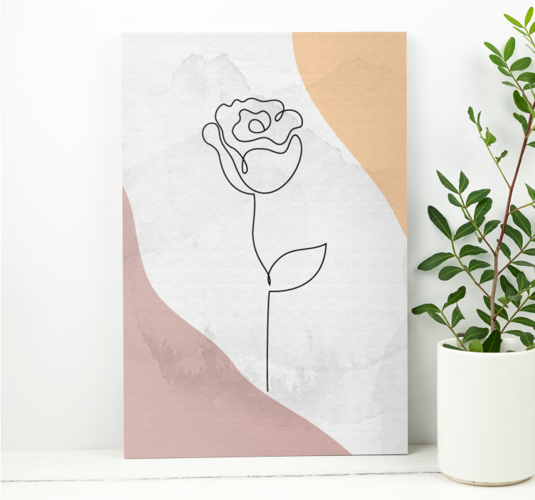 Tableau fleurs et plantes contour de rose élégante - TenStickers