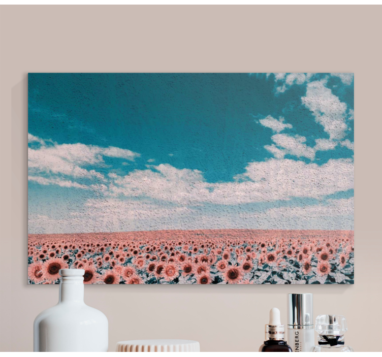 Tableau fleurs et plantes horizon du champ de tournesols - TenStickers
