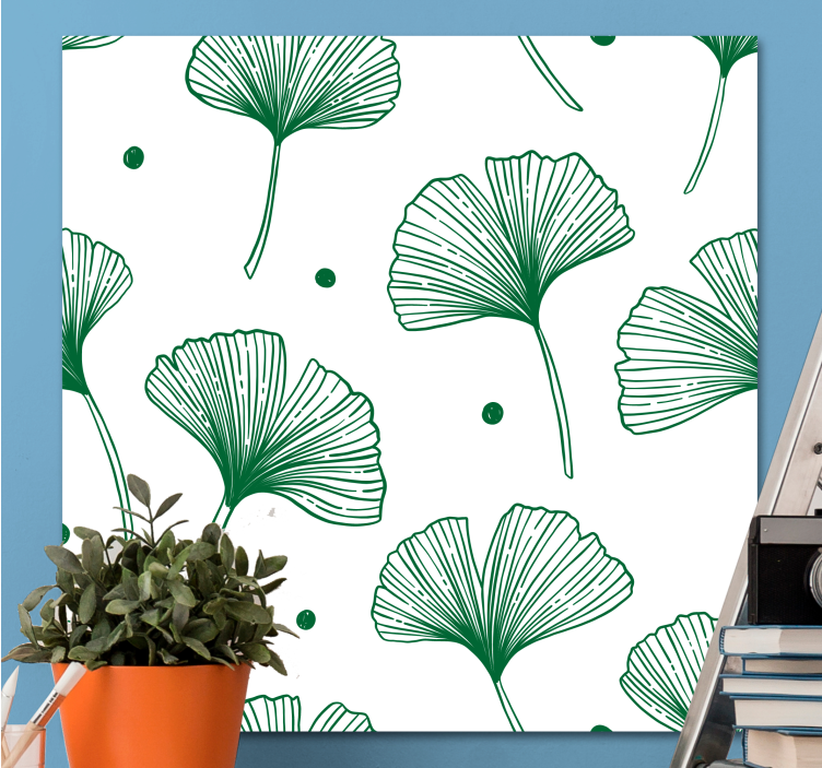 Tableau fleurs et plantes illustration feuille de ginkgo - TenStickers