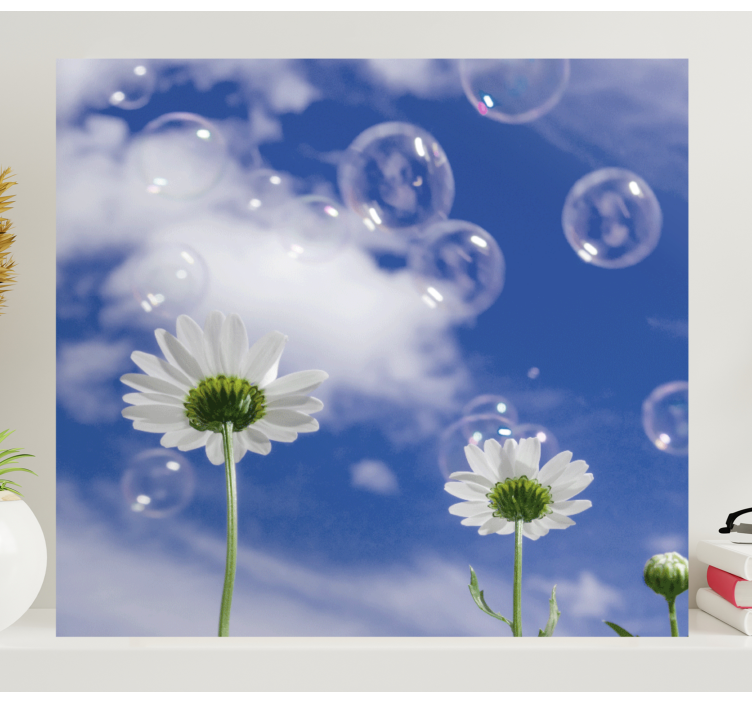 Tableau fleurs et plantes marguerites et bulles - TenStickers
