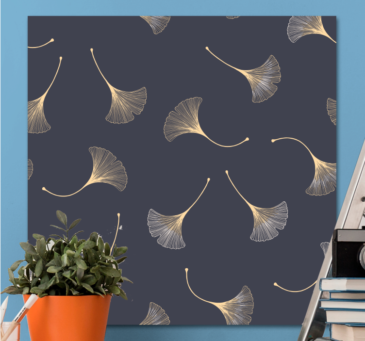 Tableau fleurs et plantes motif feuilles de ginkgo - TenStickers