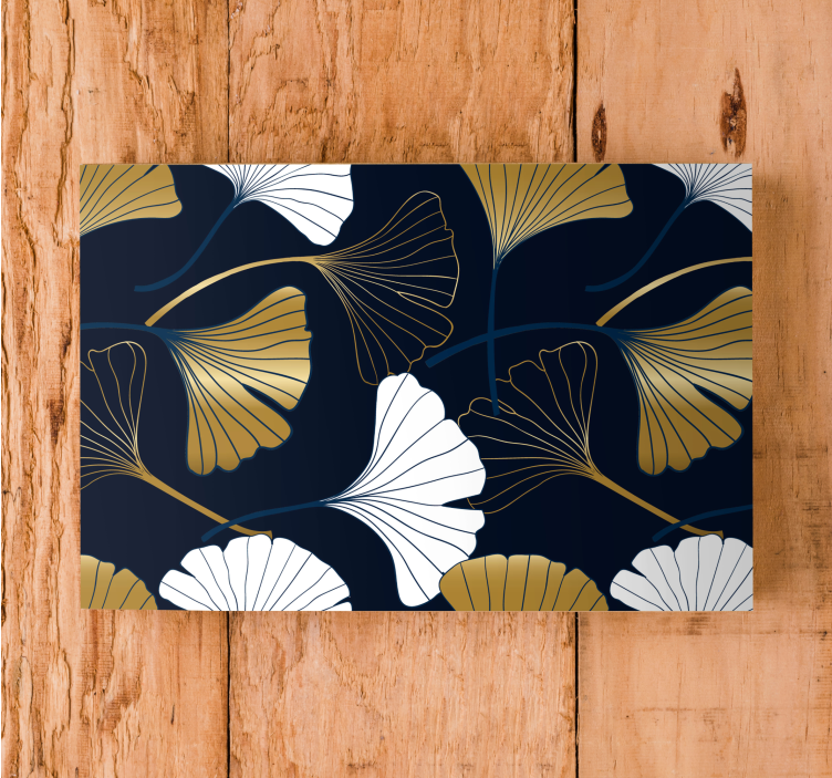 Tableau fleurs et plantes motifs de feuilles de ginkgo - TenStickers