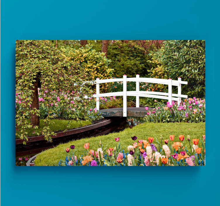 Tableau fleurs et plantes pont de jardin sérénité - TenStickers