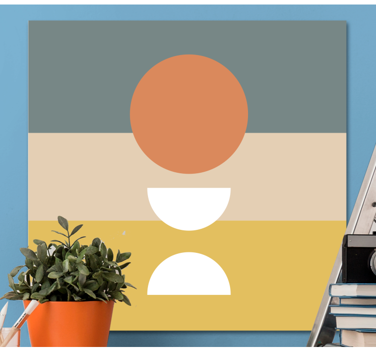 Tableau géométrique rayures colorées et cercles - TenStickers