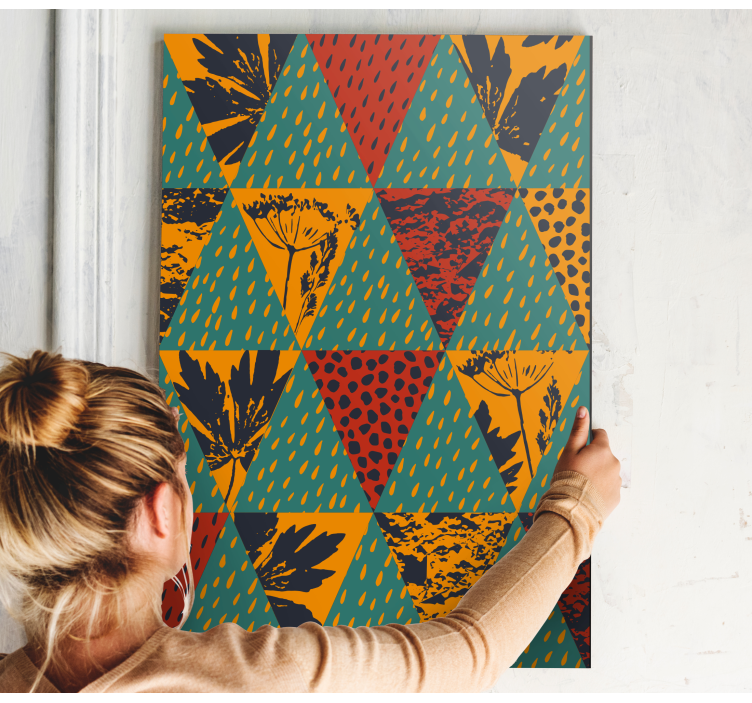 Tableau formes géométriques motif floral géométrique - TenStickers