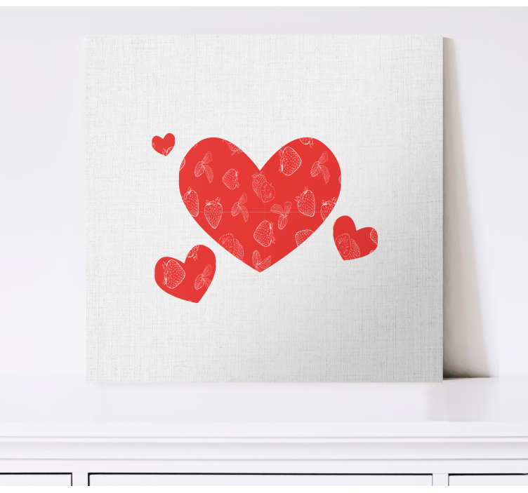 Tableau motif coeur sur fond blanc - TenStickers