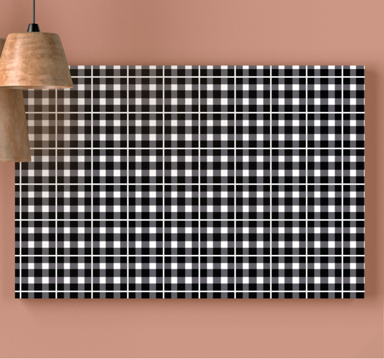 Tableau géométrique grille noire et blanche - TenStickers