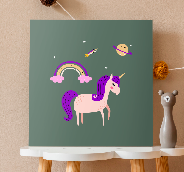 Tableau licorne aventure de licorne rêveuse - TenStickers