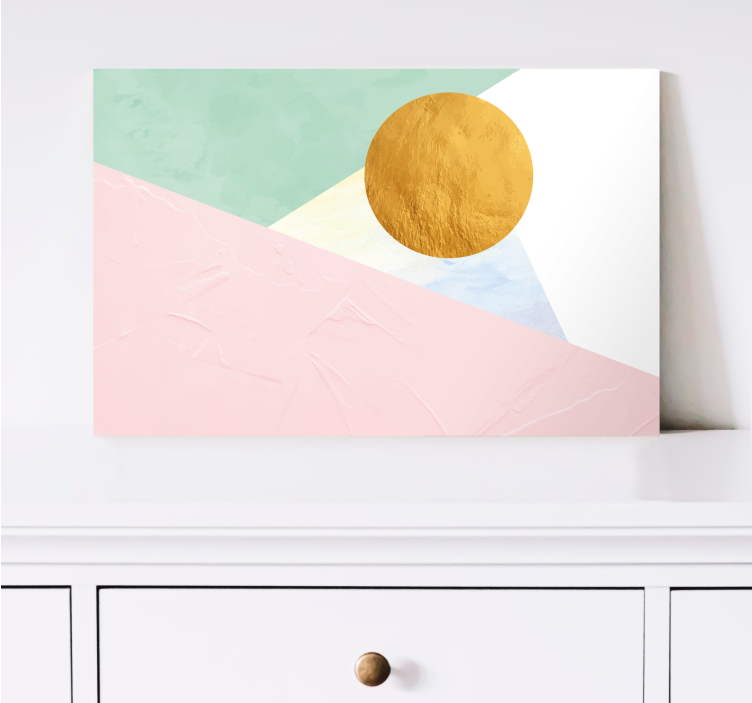 Tableau moderne cercle de soleil géométrique - TenStickers
