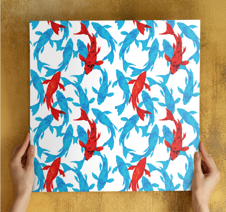 Tableau moderne design de poissons colorés - TenStickers