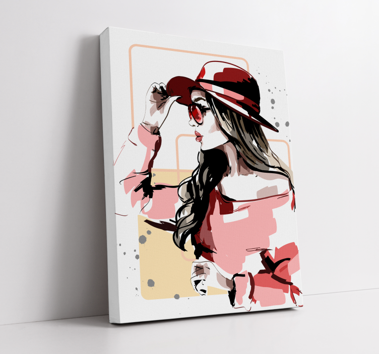 Tableau moderne illustration de modèle de femme moderne - TenStickers