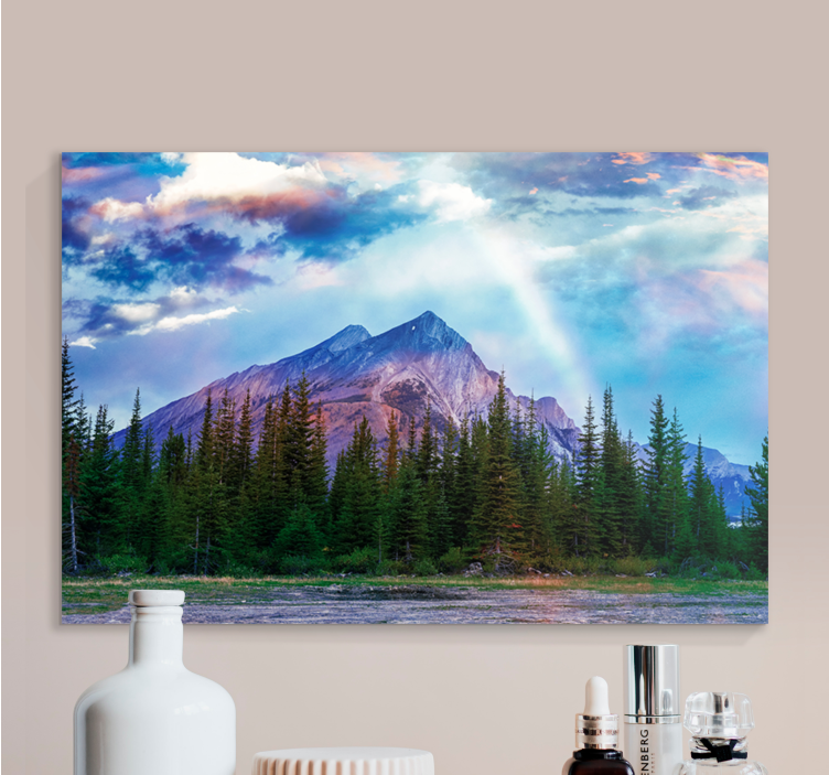Tableau paysage Montagnes et pins - TenStickers