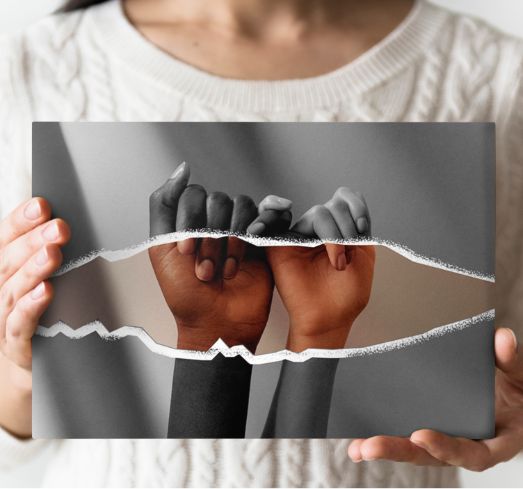 Tableau personnage mains ensemble - TenStickers