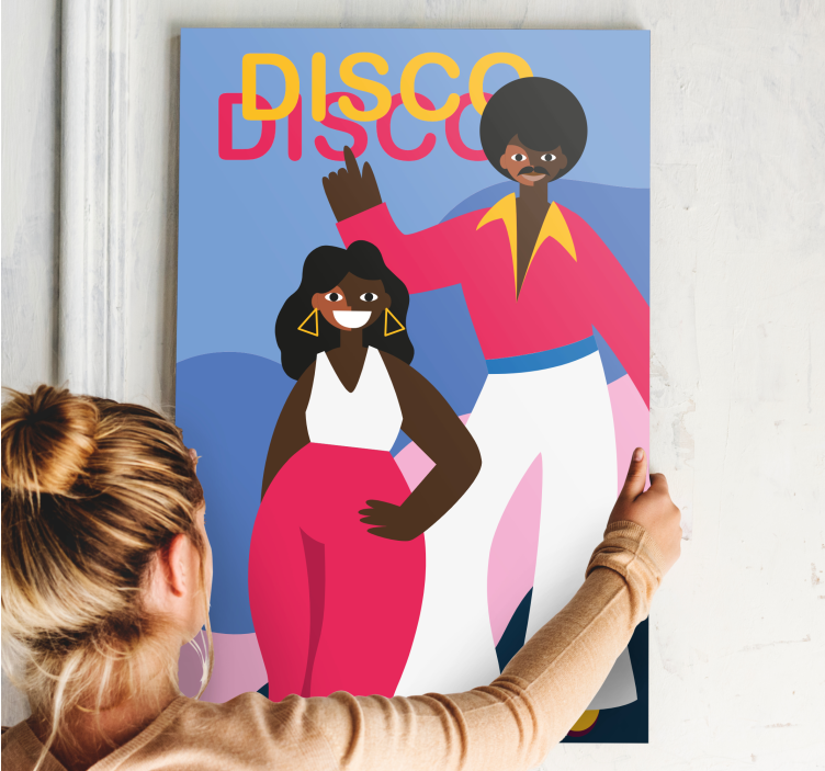 Tableau personnage passionnés de danse disco - TenStickers