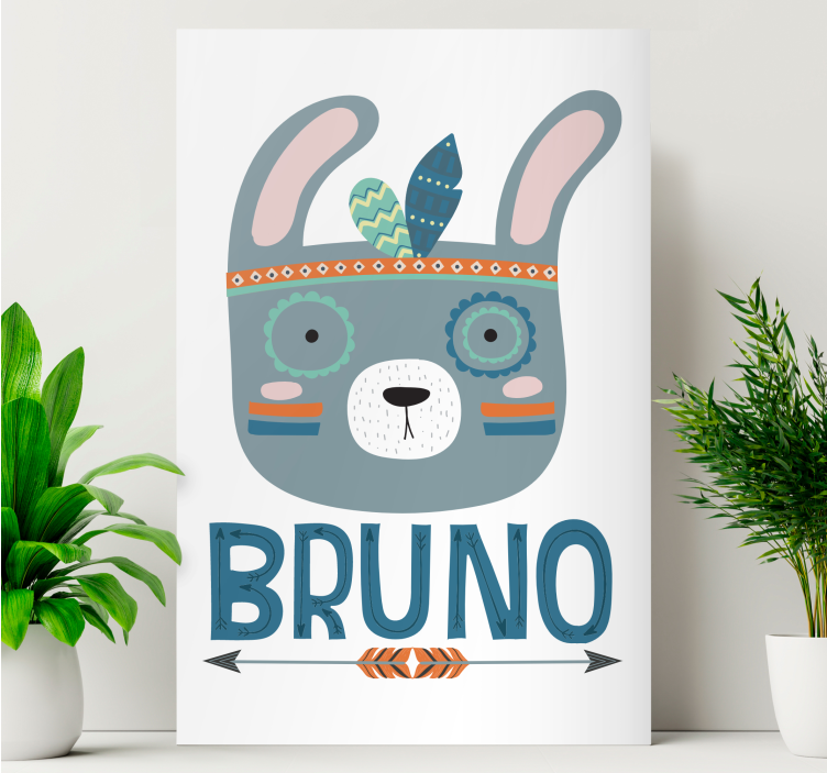 Tableau personnage visage de lapin mignon - TenStickers