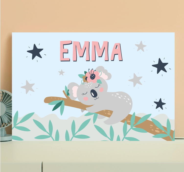Tableau koala avec prénom personnalisable - TenStickers