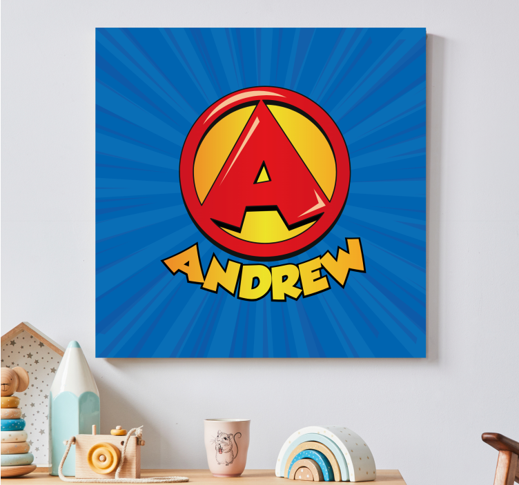 Tableau enfant Super lettre initiale - TenStickers