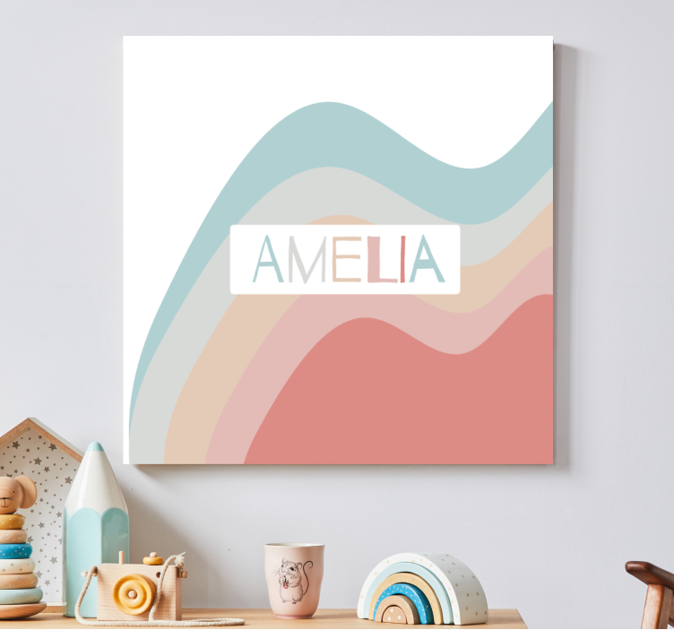Tableau enfant Vagues arc-en-ciel "boho" - TenStickers