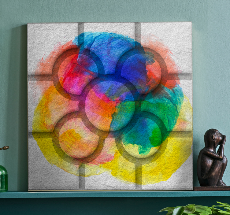 Tableau vintage tuiles de rue colorées de Bilbao - TenStickers