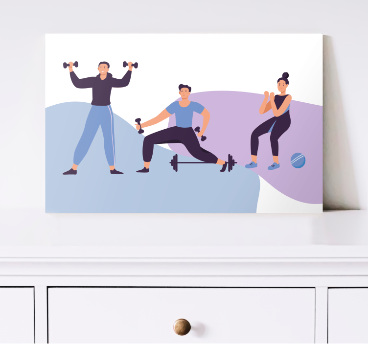 Tableau sports passionnés de fitness en entraînement - TenStickers