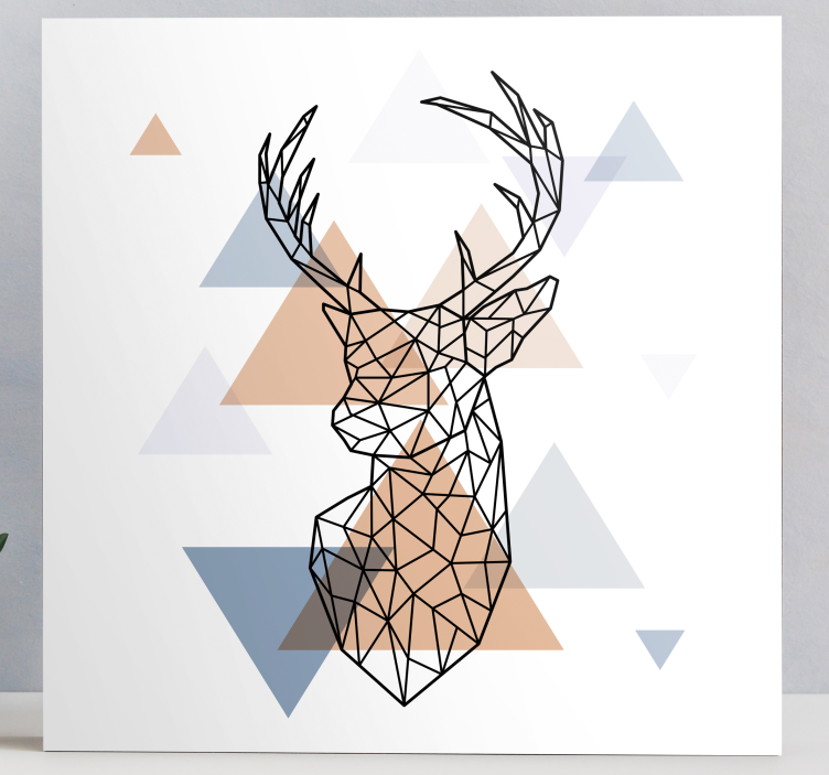 Tableau cerf Origami cerf animal   - TenStickers