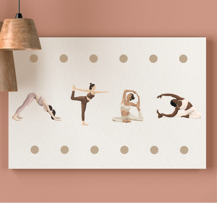 Tableau texte séquence de postures de yoga - TenStickers