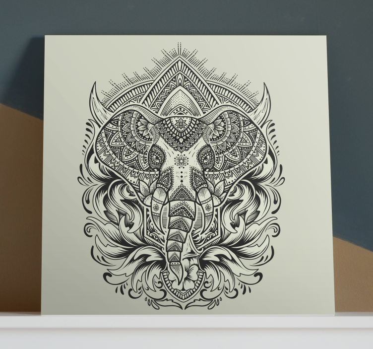 Tableau illustration d'éléphant style mandala - TenStickers