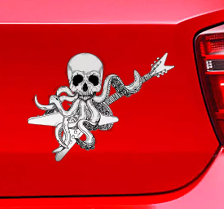 Sticker Mural poulpe et guitare - TenStickers