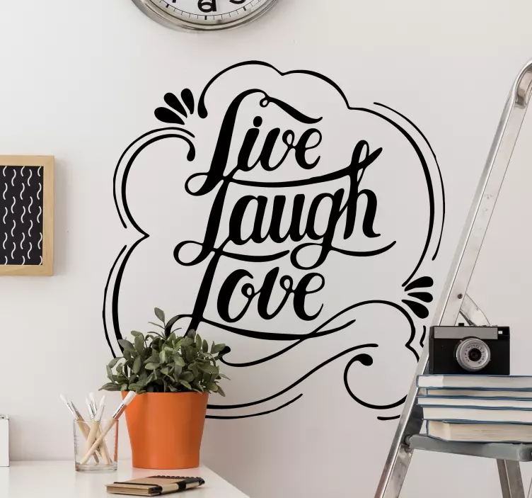 Sticker Motivation Live Laugh Love - TenStickers