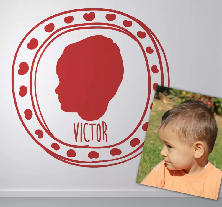 Sticker enfant silhouette cadre - TenStickers