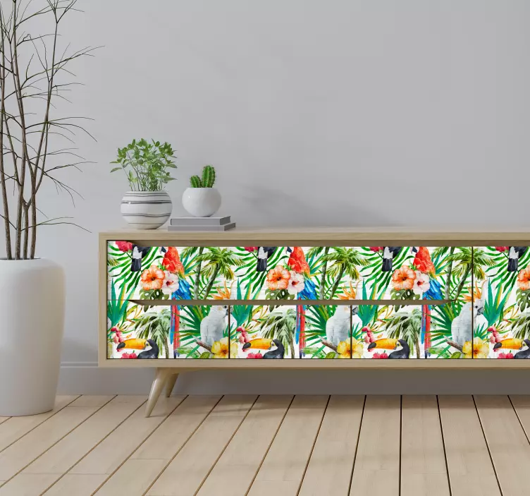 Sticker porte fleurs jungle - TenStickers