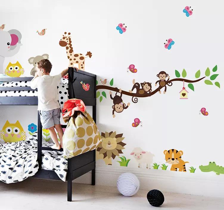 Stickers animaux jungle chambre enfant - TenStickers