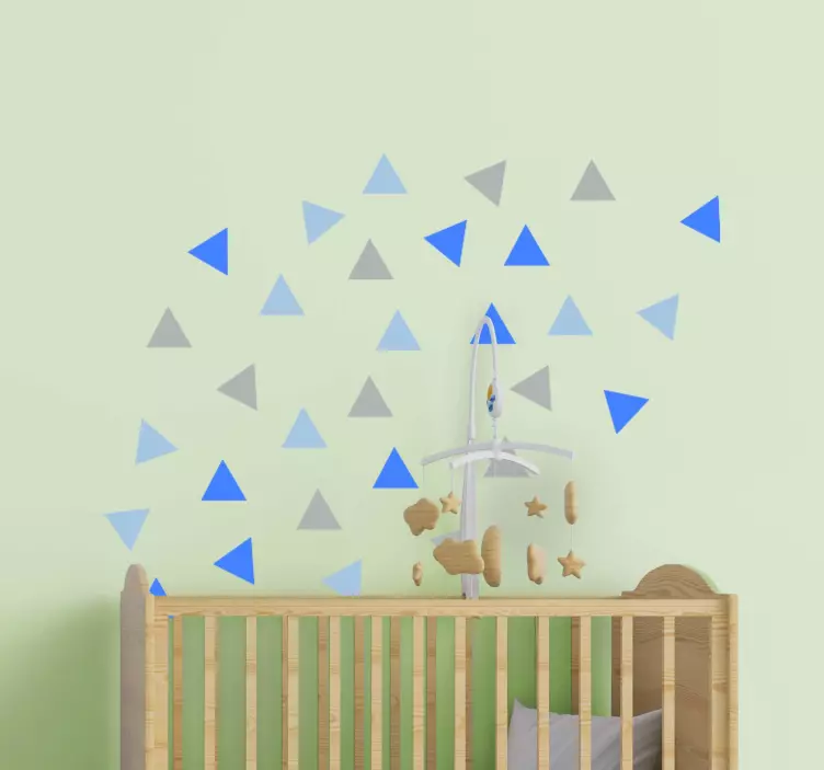 Sticker géométrique triangles bleus et gris - TenStickers