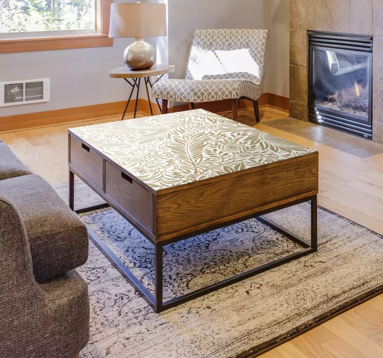 Adhésif meuble motif floral vintage - TenStickers