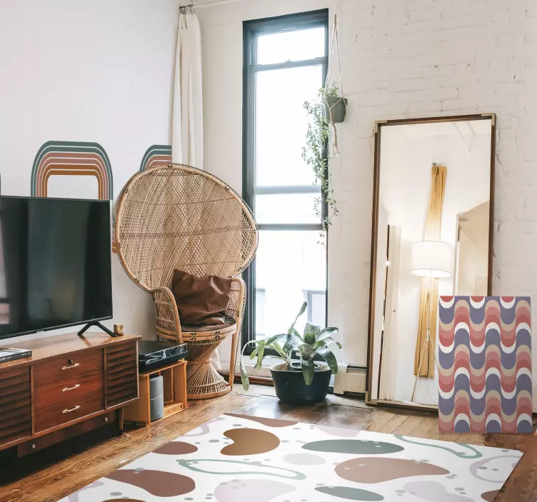 Sticker limites Vagues minimales abstraites - TenStickers