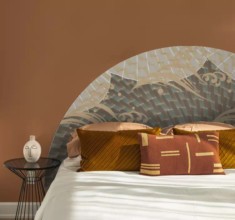 Sticker tête de lit motif d'éventail élégant - TenStickers