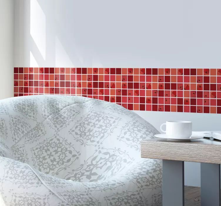 Sticker Maison mosaïque de coquelicots - TenStickers