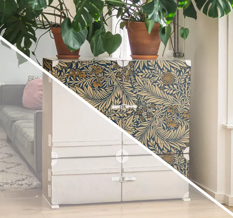 Adhésif meuble vintage floral - TenStickers