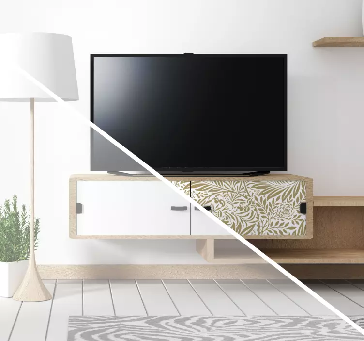 Adhésif meuble motif floral vintage - TenStickers