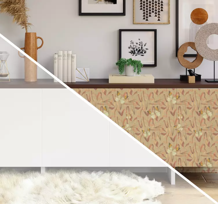 Adhésif meuble motif de fleurs d'automne - TenStickers