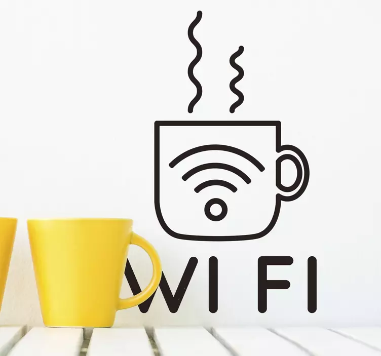 Sticker Entreprise symbole wifi pour café - TenStickers