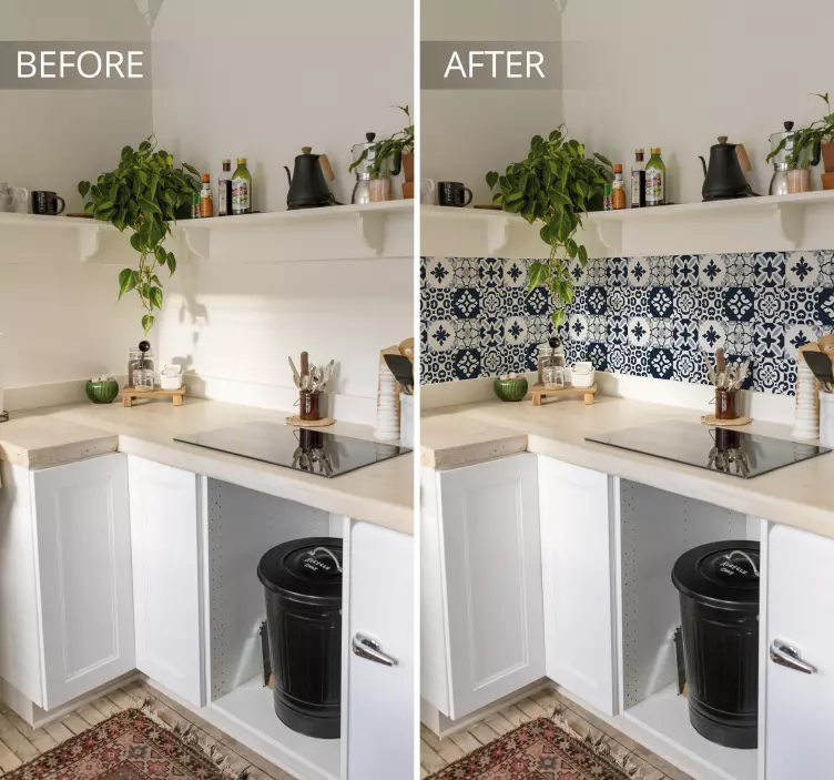 Sticker déco motifs géométriques navy - TenStickers