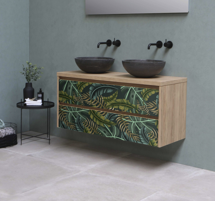 Adhésif meuble feuilles tropicales décoratives - TenStickers