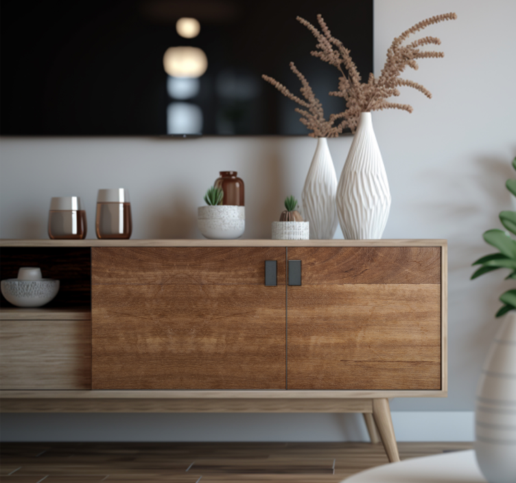 Adhésif meuble texture de bois brun - TenStickers