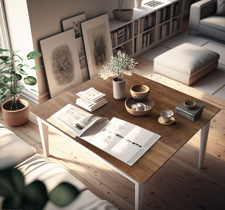 Adhésif meuble texture de bois brun - TenStickers