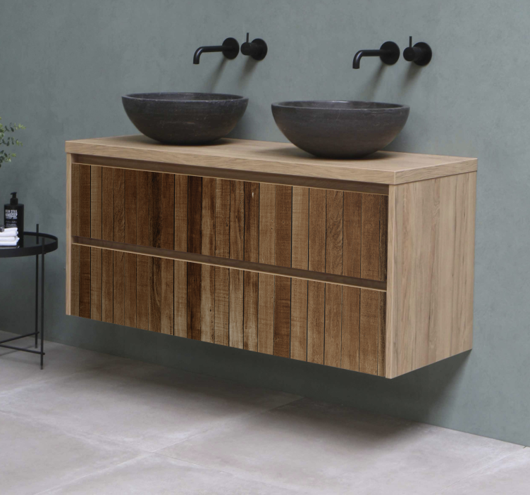 Adhésif meuble planches en bois - TenStickers