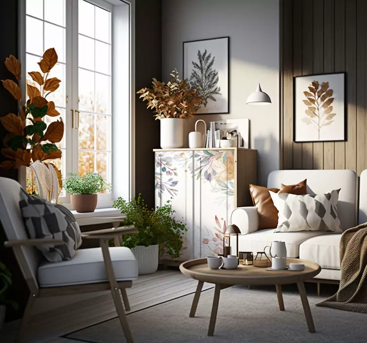 Autocollant de meubles vintage floral - TenStickers