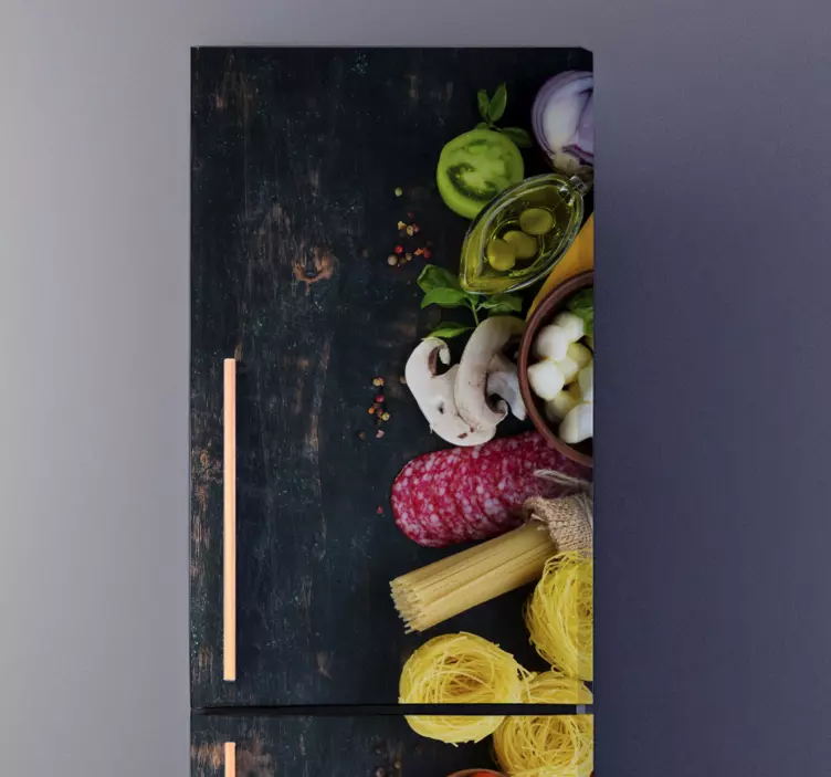 Sticker frigo vinyle alimentaire sur bois - TenStickers