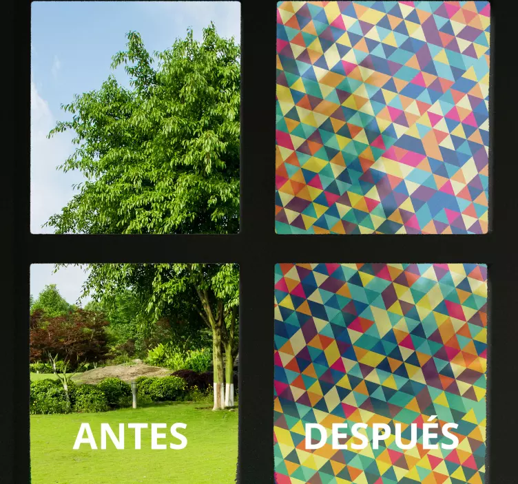 Sticker vitre translucide géométrique - TenStickers
